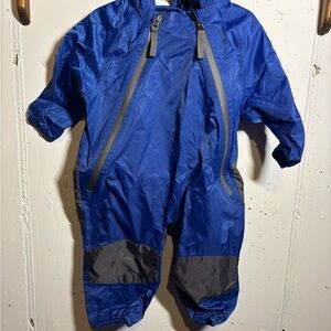 Blue and Gray Kids' Rainsuit